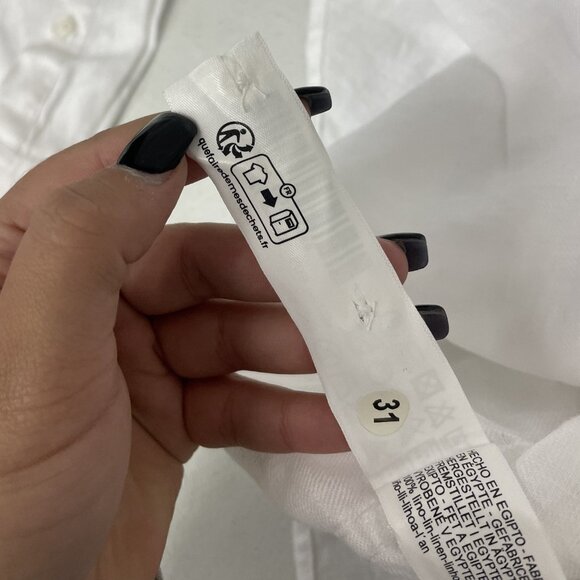 Massimo Dutti Mens Shirt Button Up S Small White Linen Long Sleeve 0175/722 NWT - Picture 9 of 16